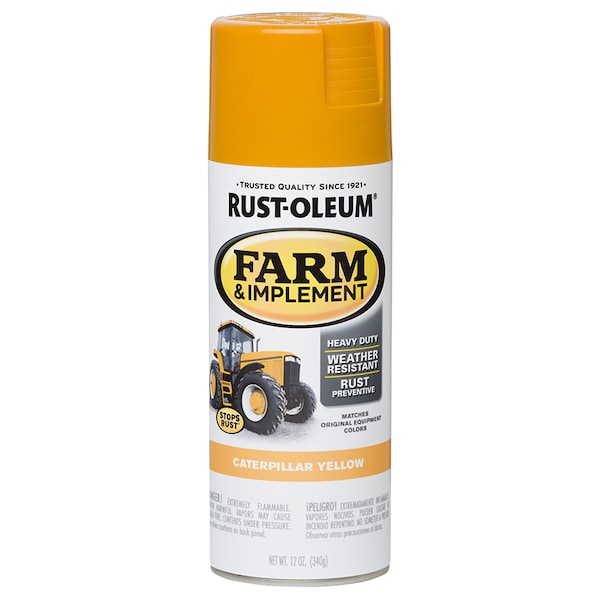 RustOleum 12 Oz Caterpillar Yellow Specialty Farm Equipment Enamel Spray 280140 Zoro